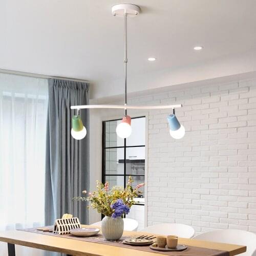 Nordic kids bedroom Pendant Light fixtures parlor Dining Room Led Color Hanging Lustre light For Living Room Bar children lamp