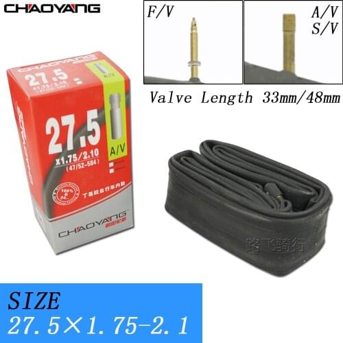Durable American French Schrader Valve Bicycle Tire Mountain 27.5 inches Bike Cycle Inner Rubber Tube Tyre 1.75-2.125 AV SV FV