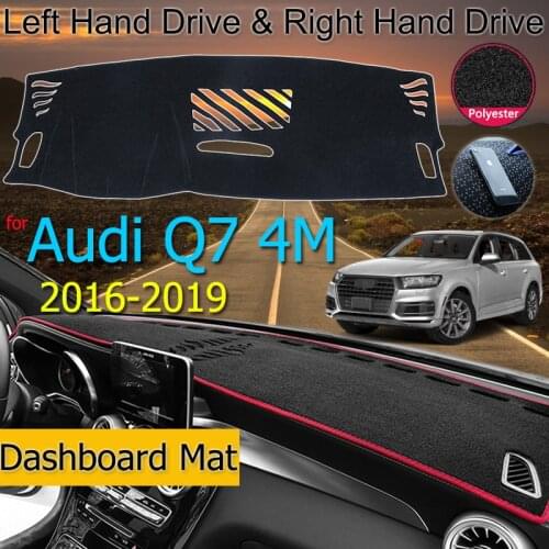 For Audi Q7 4M 2016-2019 Anti-Slip Anti-UV Mat Dashboard Cover Pad Sun Shade Dashmat Protect Carpet Accessories S-line