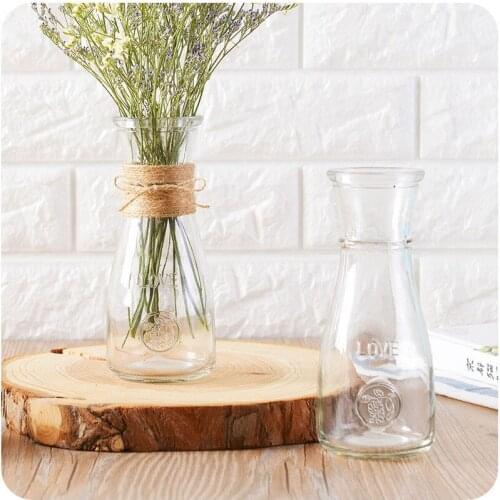 Transparent Crystal Glass Vase Flower Plant Vase Household Office Wedding Decoration Hydroponic Bottle Vases