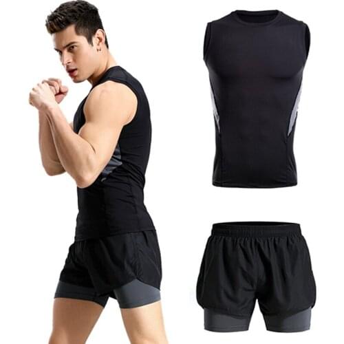 Psvteide Running Clothes Tracksuit Men Sportswear Man Sports Suits Mens Sports Suit Fitness Clothing Men Tank Top Running Shorts