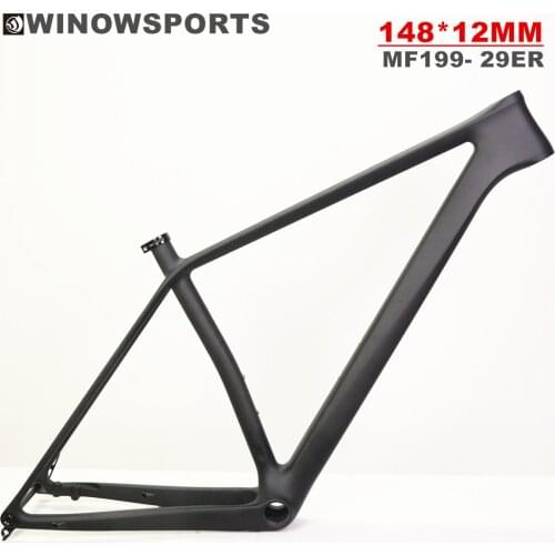 Winowsports UD Black Matte Carbon mtb frame 29er factory oem design scott-e boost 29 inch 148mm rear spacing carbon bike frame