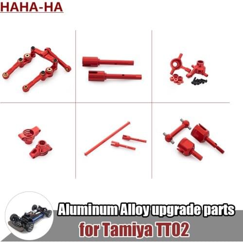 Aluminum Alloy Steering Set Dog Bone Drive Shaft Propeller Joint Upright for Tamiya TT02 Chassis 1/10 RC Car Upgrade parts