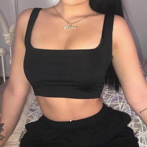 Sexy Women 4 Solid Color Strappy Tank Tops Vest Summer Beach Party Sleeveless Crop Top Women Basic Stretch Tops Elastic Vest