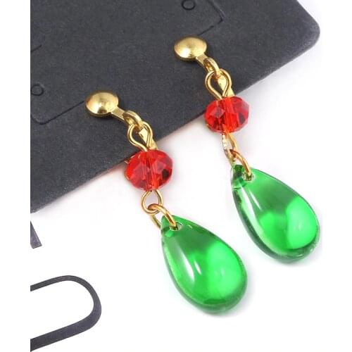 Cartoon Howls Moving Castle Howl Earrings Green Crystal Fashion Jewelry For Women Kids Earring Cosplay Accessories