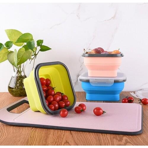 Foldable Fresh Keeping Meal Box Square Kitchen Refrigerator With Breathable Sealing Plug Food Container Storage Box Home Gadgets