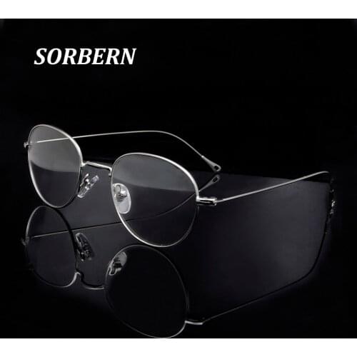 SORBERN Women Men Vintage Retro Alloy Metal Optical Frames Round Nerd Glasses Clear Lens Eyeglasses Spectalces Myopia Glasses