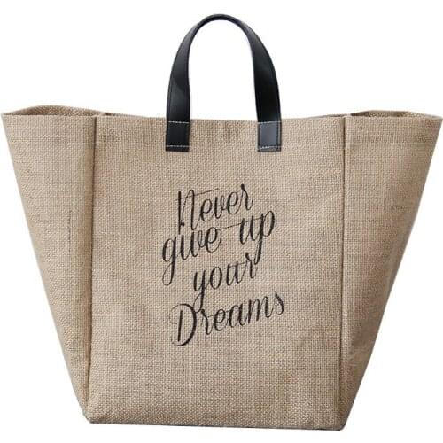 Nordic Style Large Capacity Shopping Bag Simple Foldable Square Storage Handbag Waterproof Baskets for Picnic Home Storage