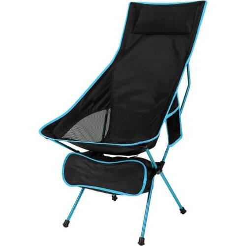 Ultralight Portable High Back Folding Fishing Chairs with Headrest for Outdoor Camping Hiking Picnic Backpacking Lawn Beach BBQ