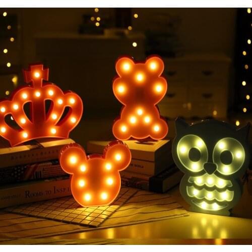 LED Battery Power Flamingo Pineapple Cactus Night Lights Fairy Garland Birthday Gifts For Children Bedroom Holiday Party Decor