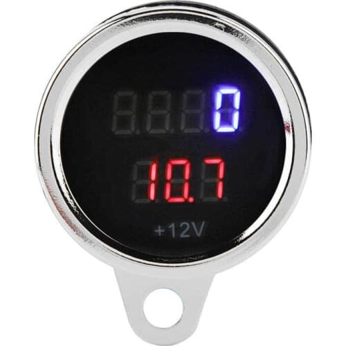 Universal Motorcycle Voltmeter 2 in 1 LED Digital Tachometer Odometer Speedometer Multi-functional Instrument Gauge