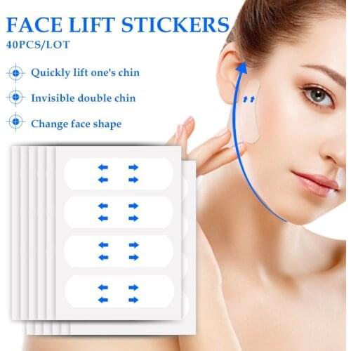 V Face Makeup Adhesive Tape Waterproof Invisible Breathable Lift Face Sticker Lifting Tighten Chin 40pcs Facial Skin Care Tools