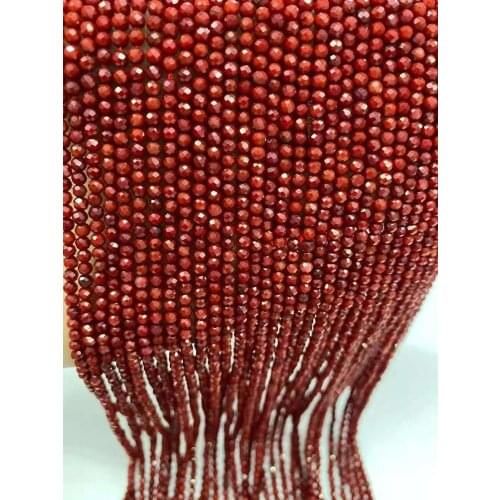 AAA natural Red coral cut 2mm / 3mm / 4mm gem jewelry DIY boutique 38cm long