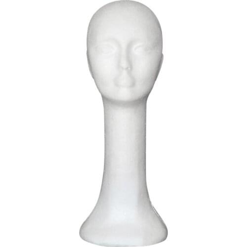 Foam Female Human Head Long Neck Mannequin Wig Hat Glasses Display Stand Model
