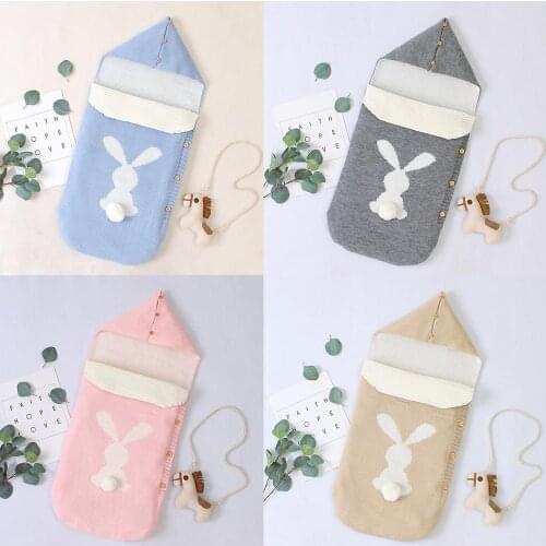 Winter Baby Boys Girls Blanket Wrap Cartoon Rabbit Baby Swaddle Sleeping Bag For Newborns Baby Bedding Blanket Photography props