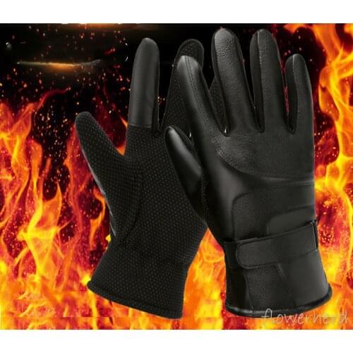 Winter Leather Gloves Touchscreen Anti Slip Gloves Outdoor Windproof Sports Thermal Warm Gloves Motorcycle Sports Gloves