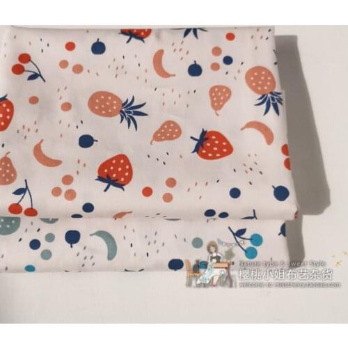 160x50cm Vintage fruit strawberry cotton cloth home decoration diy curtain tablecloth bed sheet quilt cover fabric 160g/m