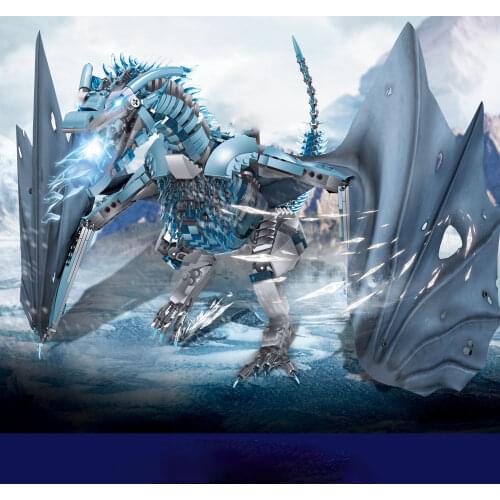 Game Power Movie Series Ice Dragon Fire Dragon Model Large Building Blocks Toys For Childrens Toys For Kids Birthday Christmas