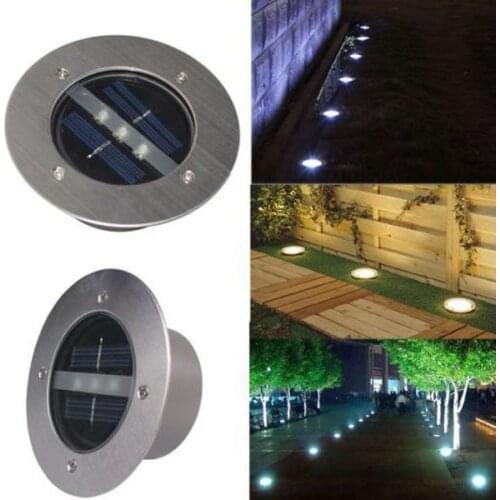 3LED Solar Underground Light White Warm White Stainless Steel LED Floor Light Square Light Use Garden Park Outdoor