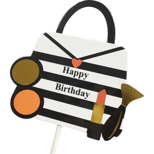 7pcs/set Makeup Cupcake Topper Wedding Cake Topper Flags Baby Shower Girls Birthday Party Supplies Cake Decorations Cake Flags