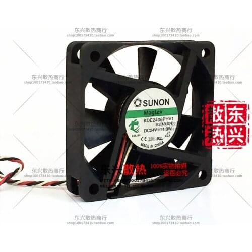 ADDA KDE2406PHV1, MS.AR.GN DC 24V 1.9W 3-wire 3-pin connector 80mm 60x60x15mm Server Square Cooling Fan