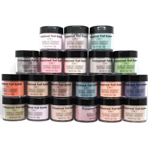 1 Ounce/Bottle 20 Colors Nail Acrylic Powder Glitter Extension/Carving/Dipping Paint Nail Art Professional Manicure Dust KJ-04