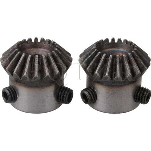 BQLZR 2pcs 6mm Hole Diameter Silver 20T 1Mod 45 Steel Tapered Bevel Gear Wheel