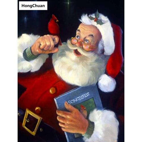 Fast delivery Santa Claus 5D DIY square/round diamond painting mosaic diamond cross stitch home decoration art gift