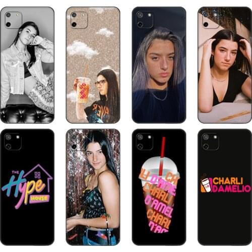 Black tpu Case For OPPO Realme C11 C20 C21 Case Back Cover Bumper Charli Damelio