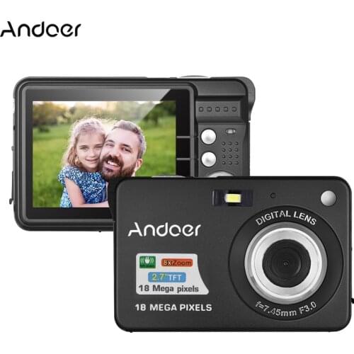 Andoer 720P HD Digital Camera Video Camcorder with Rechargeable Batteries 8X Zoom Anti-shake LCD Night Video Camera