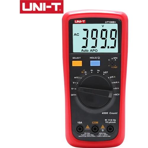 UNI-T UT136B+/UT136C+ Digital Multimeter Diode Transistor Meas AC/DC Voltage Current LCD Display Overload Alarm Quick Sampling