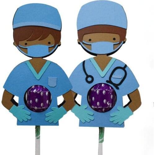 MEET HUANG Medical Stuff Lollipop Holder Metal Cutting Dies Stencils for DIY Scrapbooking Decorative Embossing DIY Paper Cards