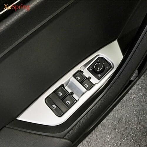 For Skoda Karoq 2017-2020 Car Window Switch Adjustment Panel Cover Trim Garnish Frame Stickers Car Styling 4Pcs/Set