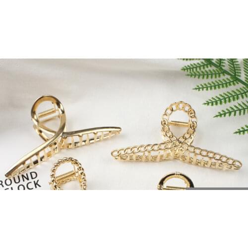 2021 New Women Elegant Gold Silver Hollow Geometric Metal Hair Claw Vintage Hair Clips Headband Hairpin Fashion Hair Accessories