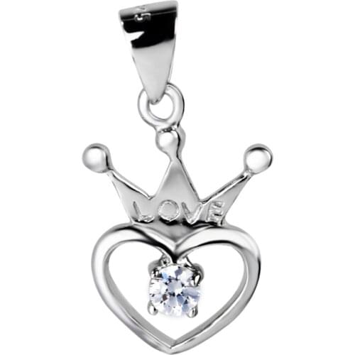 GND0255 New 925 Sterling Silver Lovely Sweet Beauty Crystal Love Luxury Lucky Necklaces Pendants , Jewelry Gift For Women