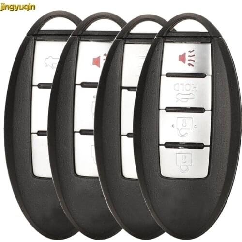 Jingyuqin 10pcs Remote Car Key Fob Shell KR55WK48903 For Infiniti M35 M45 2007 2008 2009 2010 2/3/4 Buttons Smart Entry Case