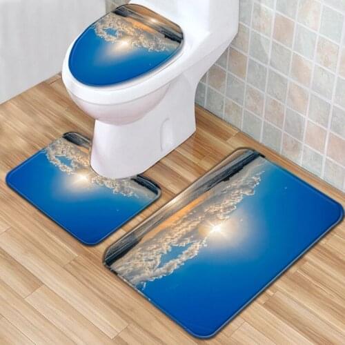 Sunrise sea landscape pattern bath products Bathroom rug bathroom mat set For bathroom Toilet mat Carpet in the bathroom Carpet