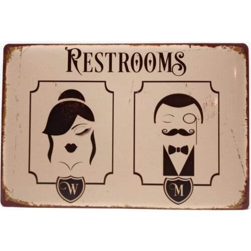 Restrooms Metal Tin Signs Service Wall Decor Art Poster Wall Plaque