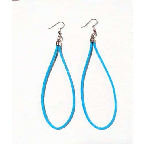 Fashion Suede Waterdrop Earrings Black Long Earrings Women Silver Hooks Leather Drop Earrings Jewelry Party Gifts