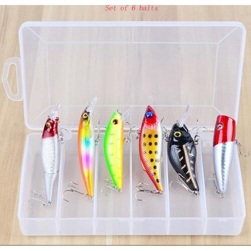 Mixed Colors Fishing Lure Set Pieces Minnow Baits Kit Wobbler Crankbaits With Box Treble Hooks Fishing Tackle Hard Bait