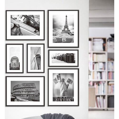 Canvas Paintings Wall Art HD Printed French Paris Portrait Black White Poster Home Decor Modular Picture Bedroom