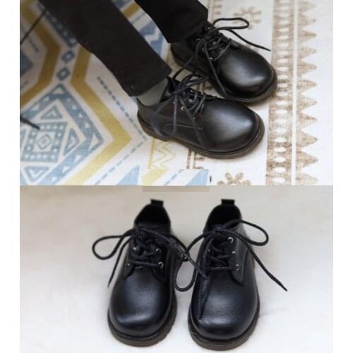 BJD doll shoes black calf tendon sole uniform single shoe leather shoes uncle 1/3 1/4 uncle size doll accessories