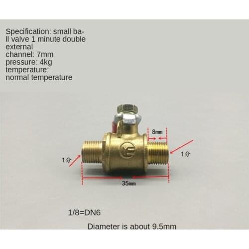 Pneumatic Valve 1/8" 1/4'' 3/8'' 1/2'' BSP Male Thread Mini Ball Valve Brass Connector Joint Copper Coupler Adapter Water, air