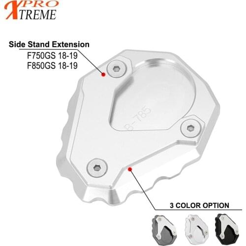 Motorcycle CNC Kickstand Foot Side Stand Extension Pad Support For BMW F750GS F850GS 2018 2019 F750 F850 GS FGS 750 850 Parts