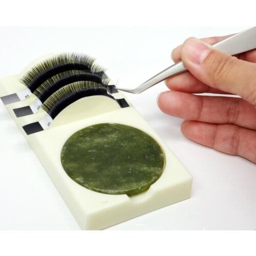 2 in 1 False Eyelashes Stand Pad & Eyelash Glue Pad Tray Lashes Grafting Assistor Essential Tool