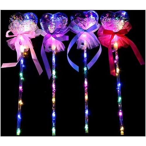 Party Light-up Magic Wand Glow Stick Witch Wizard Clear Heart Shape Led Wands Rave Toy Great For Birthdays Princess Dress Up Props Halloween Xmas Gift