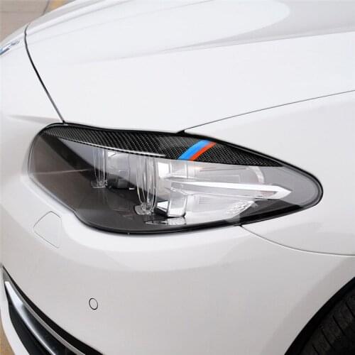 Carbon Fiber Headlights Eyebrows Eyelids for BMW F10 F18 Front Headlamp Eyebrows Trim Cover Car styling Accessories Stickers