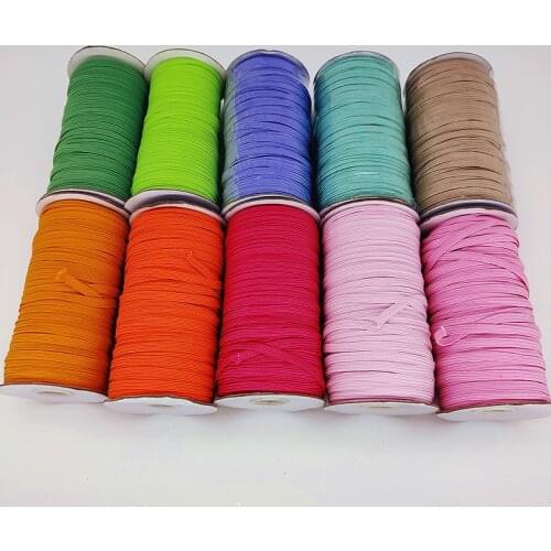 100Yards Soft Elastic Band Flat Color Spandex Hanging Ear Rope Clothing Home Textile Sewing Supplies DIY Handmade Accessories6mm