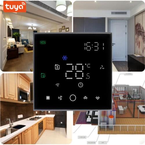 WiFi Thermostat Air System Digital Programmable Temperature Controller 24VAC for Central Air Conditioner Fan Coil Heat Cool Tuya