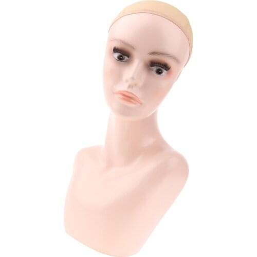 Female Mannequin Head Bust Shoulder for Wigs Making,Wig Hats Necklace Display Holder Stand with Wigs